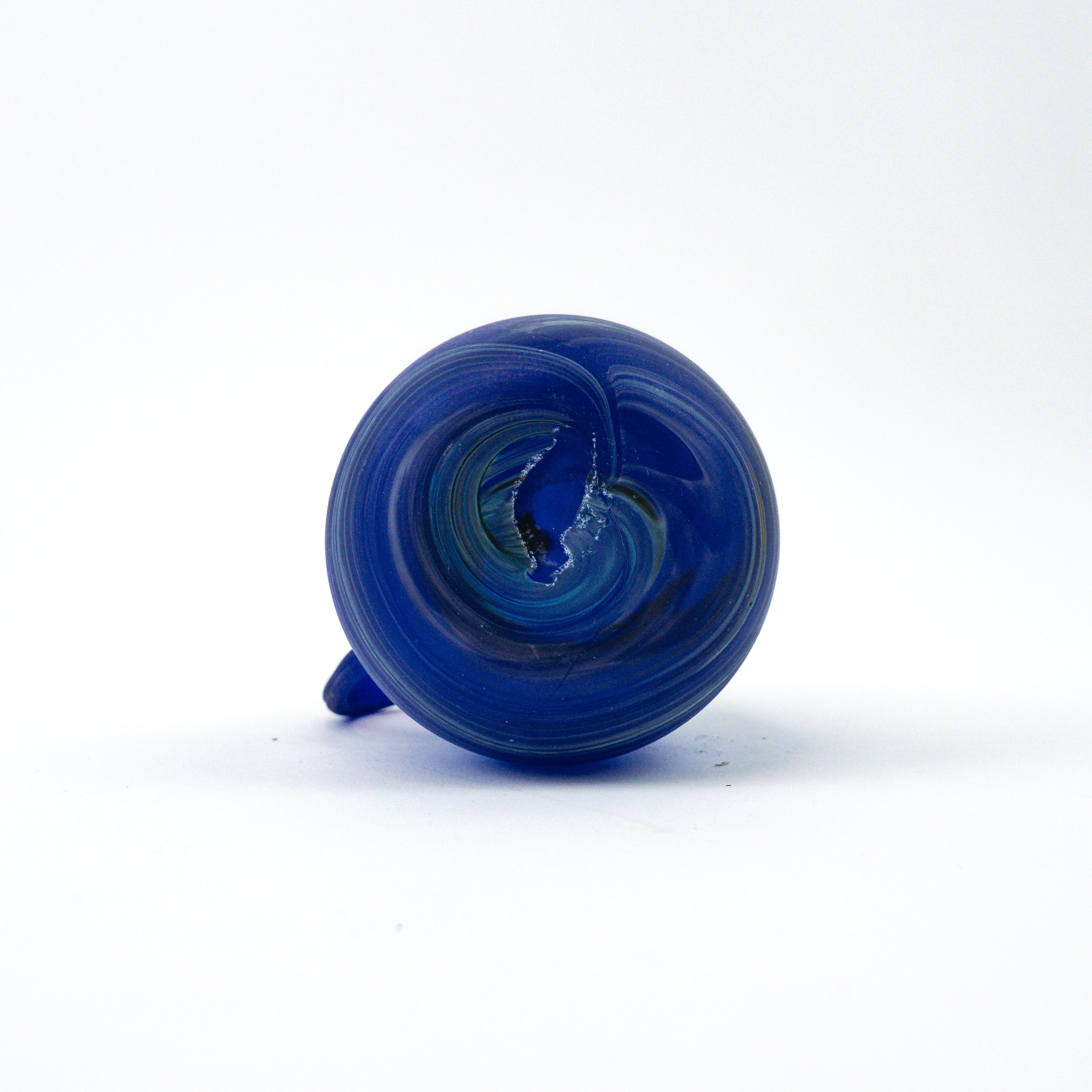 Hebron Mini- Karaffe / Vase Blau – Recyceltes Glas & Handgeblasen