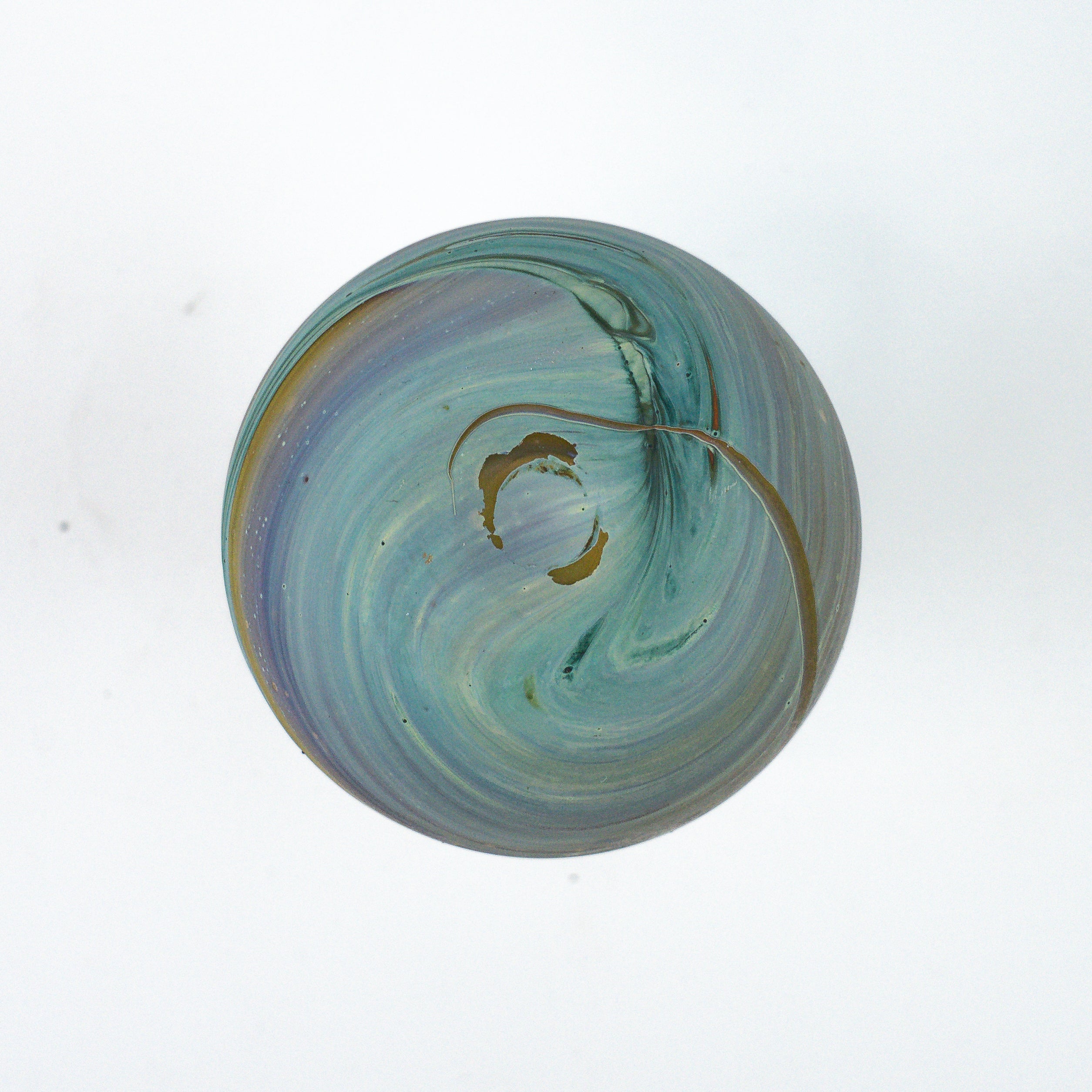 Hebron Mini Vase Braun Blau – Recyceltes Glas & Handgeblasen